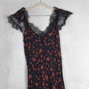 Floral Lace Trim Dress